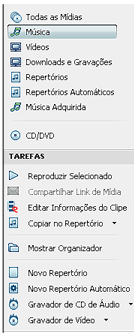 barra lateral em minha biblioteca